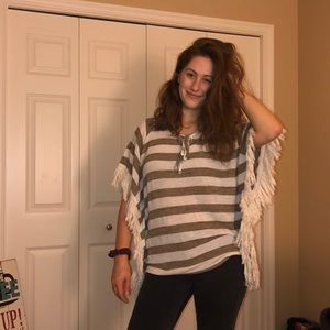 striped poncho